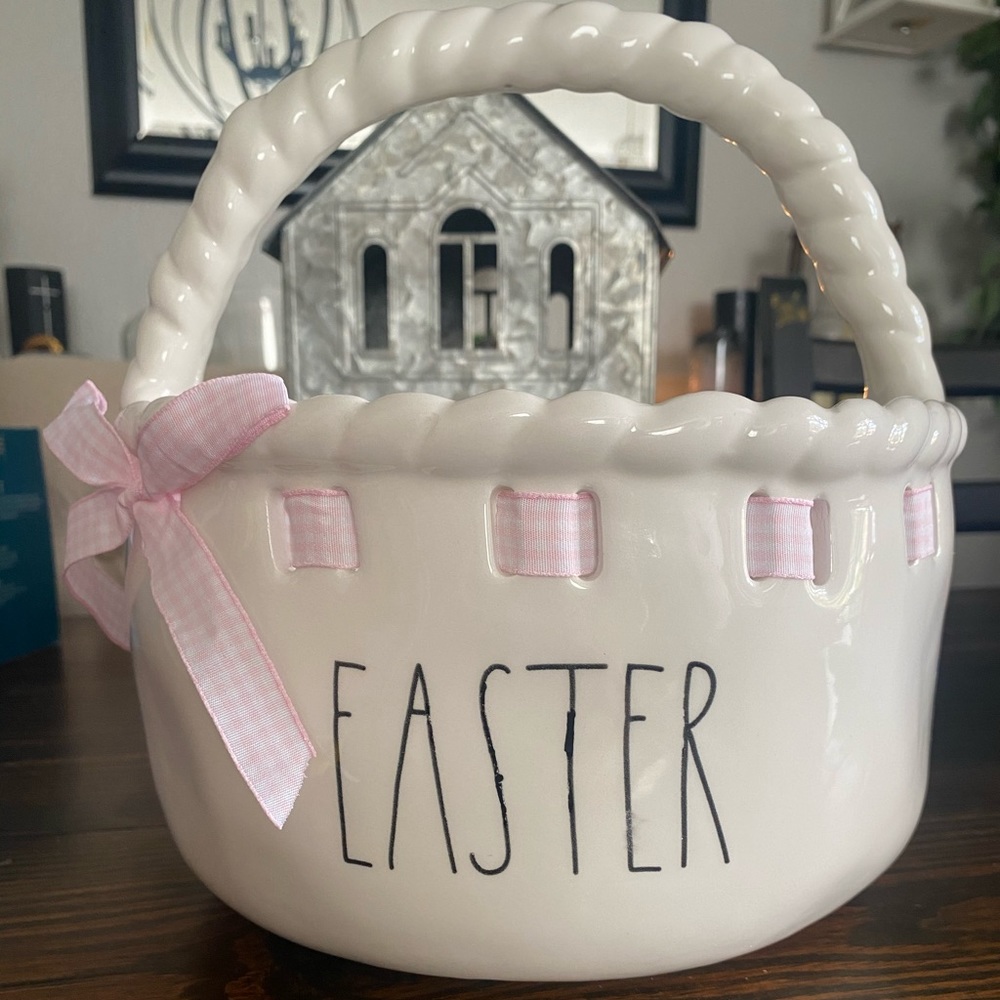 Rae Dunn ceramic Easter basket